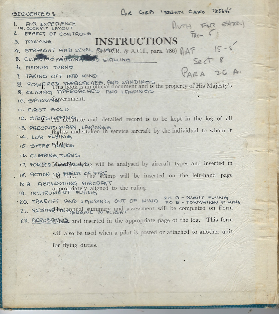 1940s1218-EDW Canada 1 Log from 18Dec'40, Manning Depot CA-29Aug1945, Memphis TN